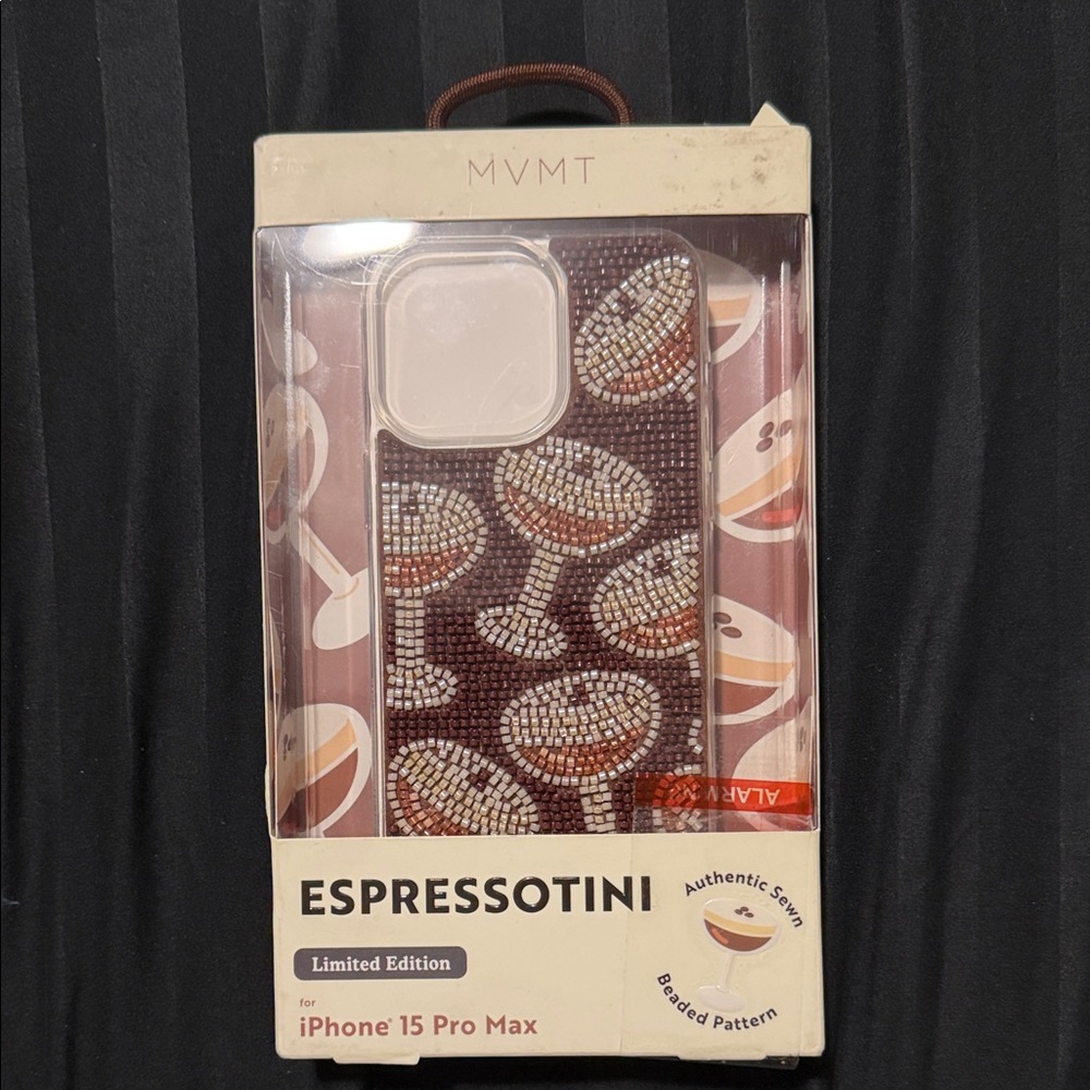MVMT Espressotini Beaded iPhone 15 Pro Max Case - Brown & Cream Beads